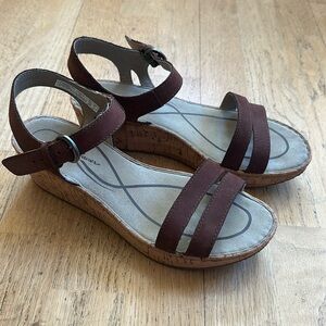 Eddie Bauer Cork Wedge Sandals, Brown, size 8